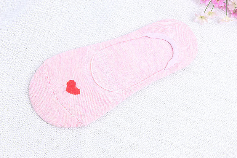 Ms Silicone Slip Socks Invisible Shallow Mouth Caring Pattern Cotton Socks Socks Heart Hearts